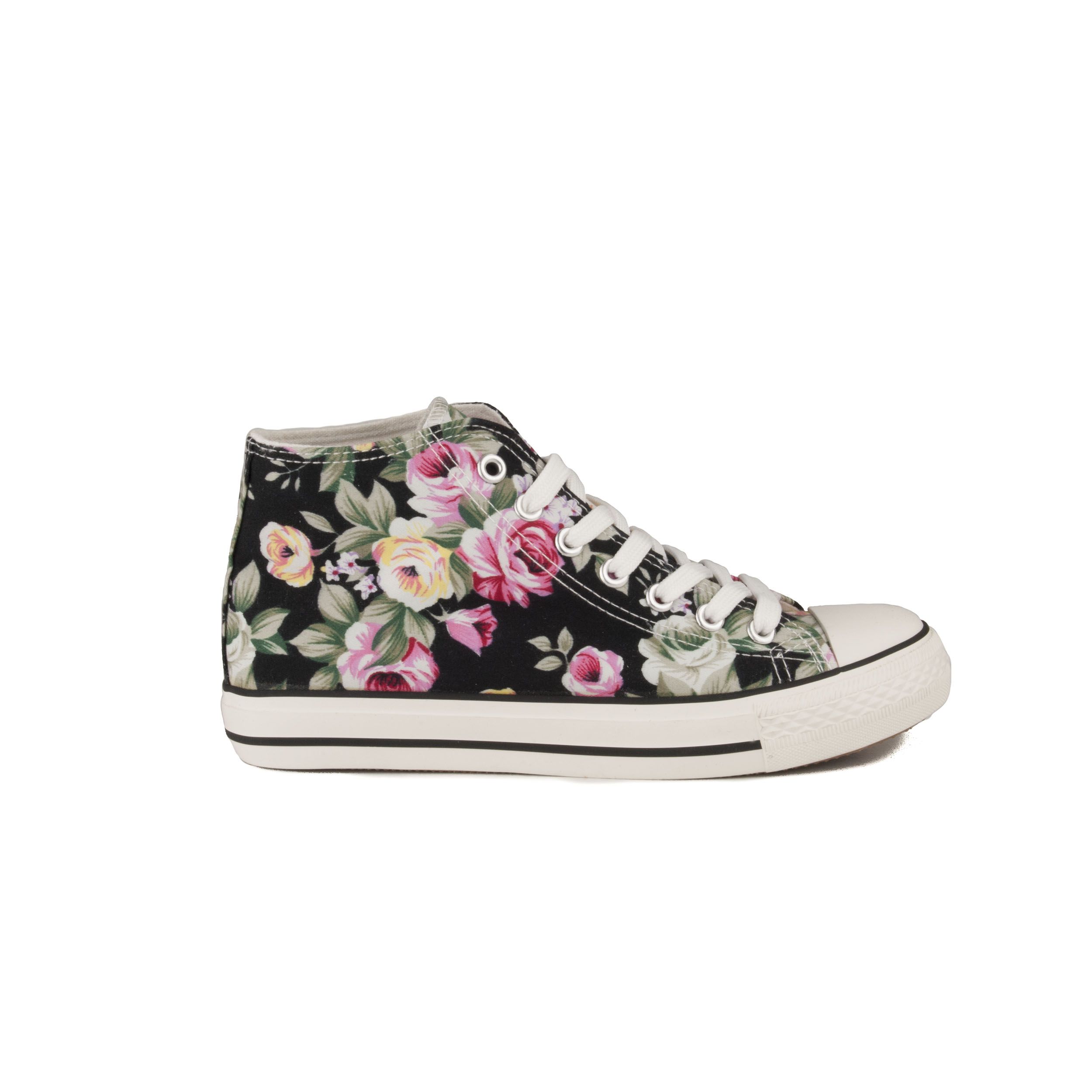 Flowers and more flowers. Alegria and comfort for spring. Padded template and anti-slip rubber floor for a perfect sneaker.