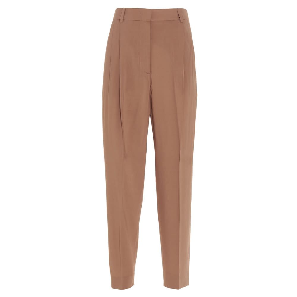Alberto Biani stretch viscose georgette trousers, with darts, zip, hook and button fly and slang pocket.