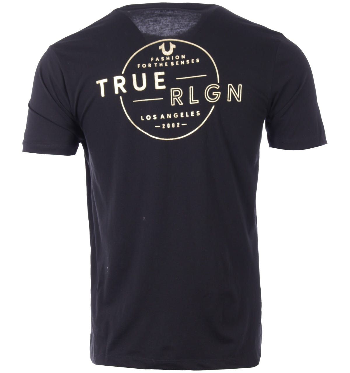 Founded in L.A back in 2002, True Religion have become global denim experts who have redesigned and reinvented the traditional five pocket jean. They quickly became known for quality craftsmanship, bold designs and the iconic lucky horseshoe logo. The perfect logo tee for every season. Crafted from a super soft cotton blend, providing comfort and breathability, featuring a classic crew neck design with a True Religion graphic logo printed to the back and the iconic horseshoe logo printed at the chest. Regular Fit, Cotton Blend Jersey, Ribbed Crew Neck, Logo Print Front & Back, Short Sleeves, True Religion Branding. Style & Fit: Regular Fit, Fits True to Size. Composition & Care: 60% Cotton, 40% Polyester, Machine Wash.