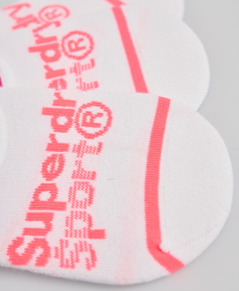 Superdry women's Coolmax invisible sock 3 pack. These soft ankle socks are made with COOLMAX® technology, engineered to keep you cool and dry, and are finished with a Superdry logo print across the front.﻿UK 4-8, EU 37-41, US 6-10