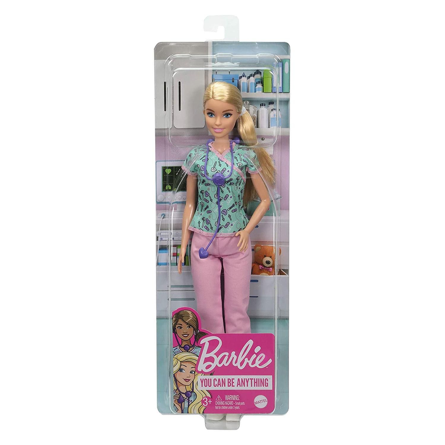 Barbie Careers Nurse Doll with Accessories, Great Toy Gift For 3 Years Old & Up

Explore a world of caretaking career fun with the Barbie nurse doll! When a girl plays with Barbie, she imagines everything she can become, and if you love taking care of and helping others, you can be a nurse! The Barbie nurse doll (12-in/30.40-cm) wears cute scrubs featuring a medical-tool print top and pink pants, white shoes and a sleek ponytail. She also comes with a stethoscope that hangs around her neck. Kids will love the endless possibilities for creative expression and storytelling fun. Doll cannot stand alone. Colours and decorations may vary. Makes a great gift for ages 3 years old and up.

Features:

​Explore caretaking career fun with the Barbie nurse doll and related accessories!
​Wearing cute scrubs featuring a medical-tool print top, pink pants and white shoes, a Barbie nurse doll (12-in/30.40-cm) is ready to make her rounds and check on patients!
​Place the stethoscope around the Barbie nurse doll's neck for realistic play.
​Explore a world of creative storytelling fun with the Barbie nurse doll!
​Makes a great gift for kids 3 years old and up, especially those interested in caretaking and helping others!

Specifications:

Toy Type: Barbie Careers Nurse Doll
Colour: Green
Material: Abs Plastic
Age Range:  3 Years & Above

Box Contains: Barbie Careers Nurse Doll with Accessories