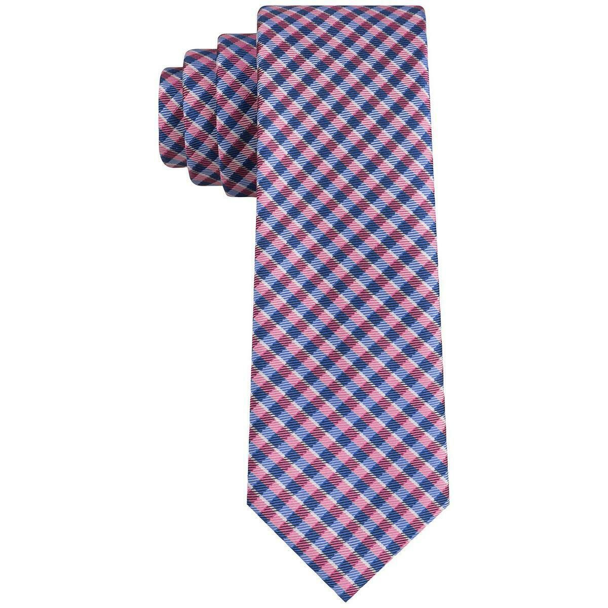 Color: Pinks Size: One Size Pattern: Plaids & Checks Type: Tie Width: Skinny (Material: Silk