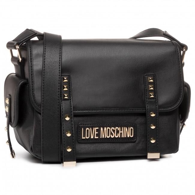 Love Moschino Studded Crossbody Bag with Side Pockets in Black
