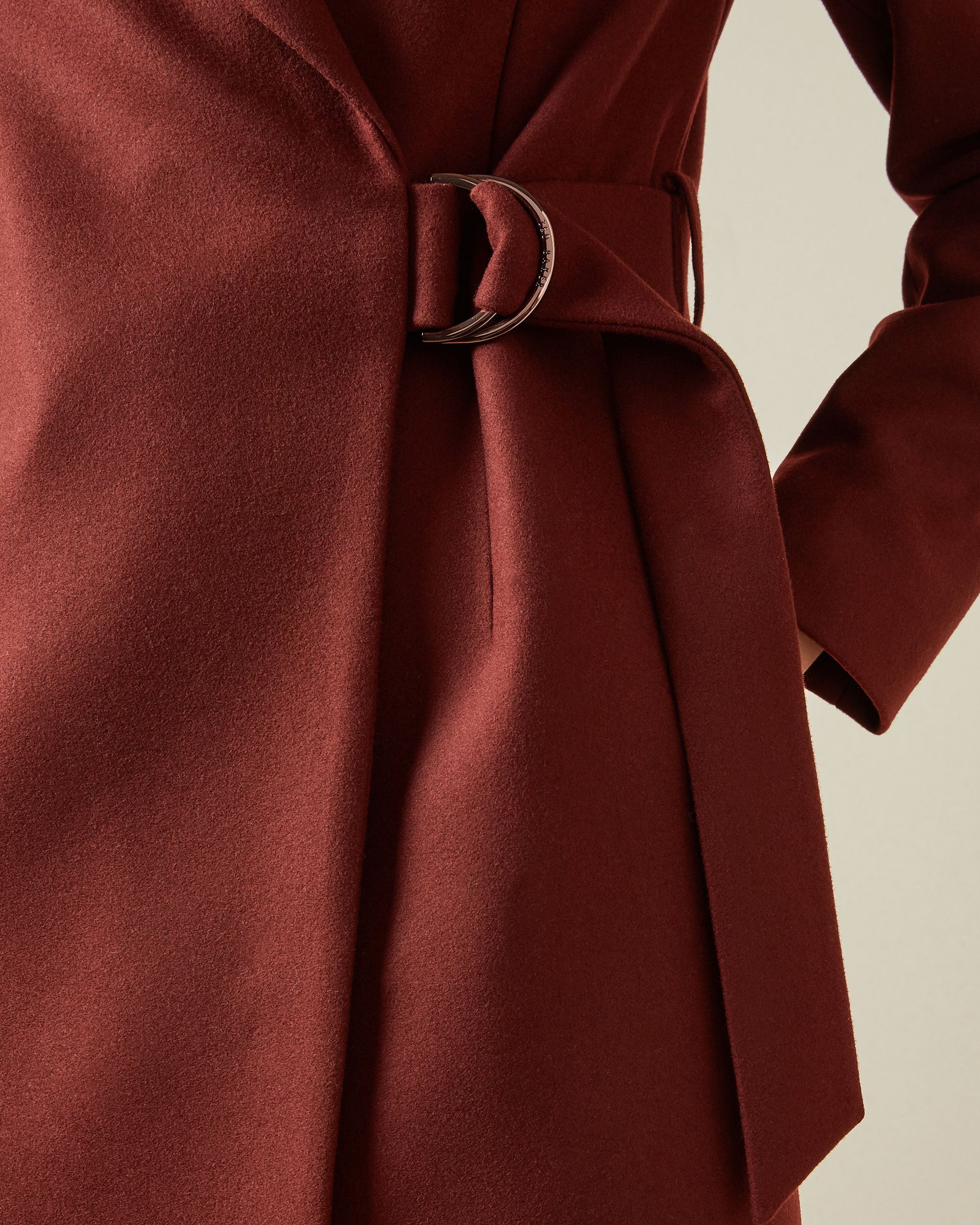 dezpina long belted wrap overcoat