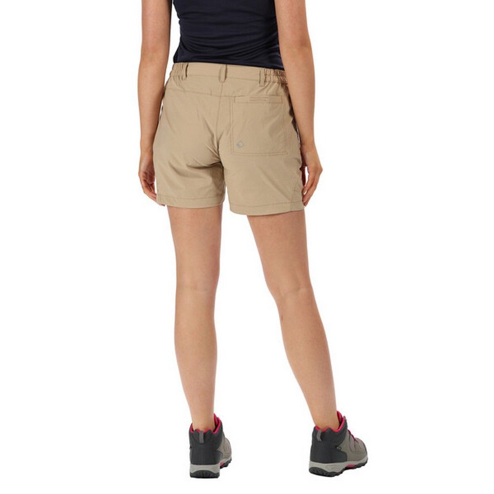 Material: polyamide: 94%, elastane: 6%. Isoflex stretch fabric. DWR water resistant finish. UPF40+ sun protection from UV rays. 2 zipped pockets.