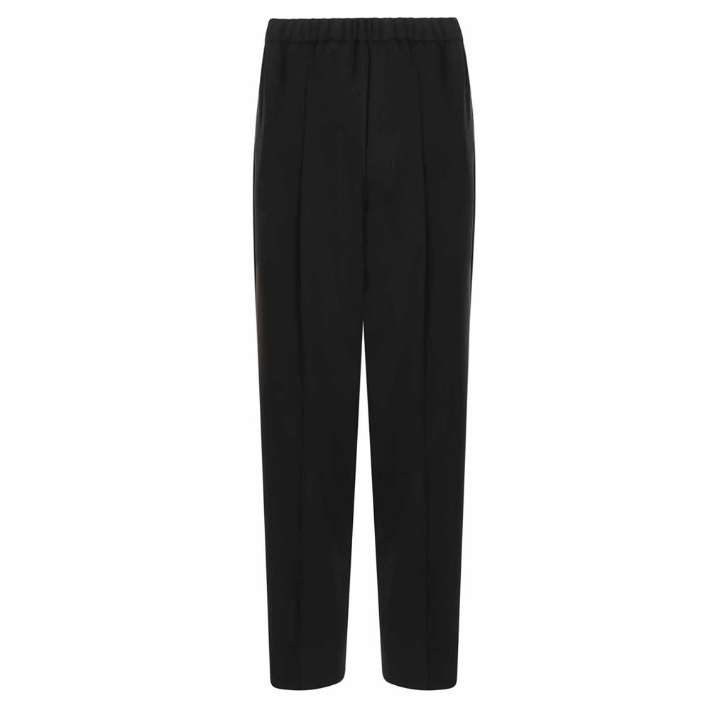 Trousers with a drawstring at the waist and elasticized waistband.