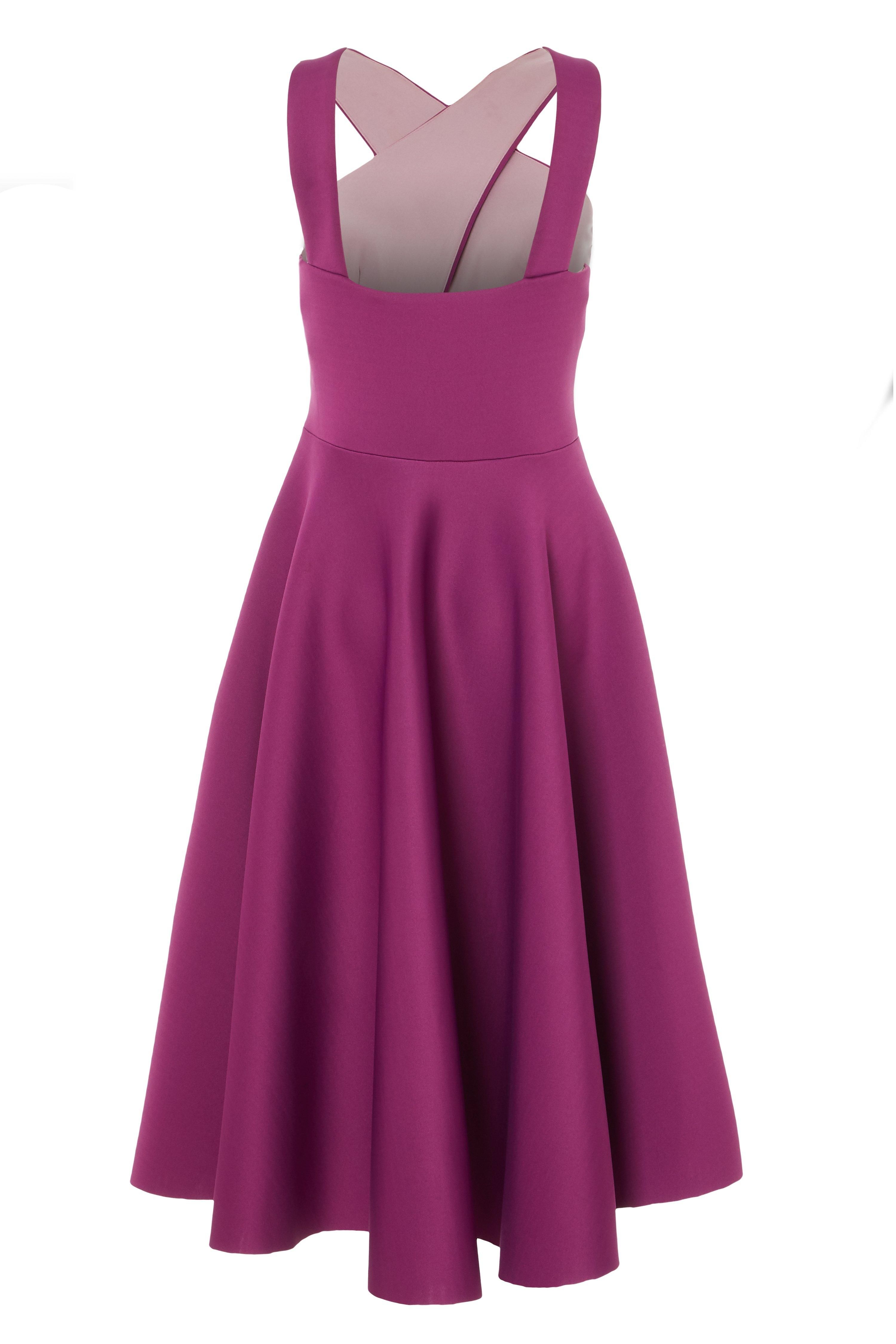 Purple Midi Skater Dress