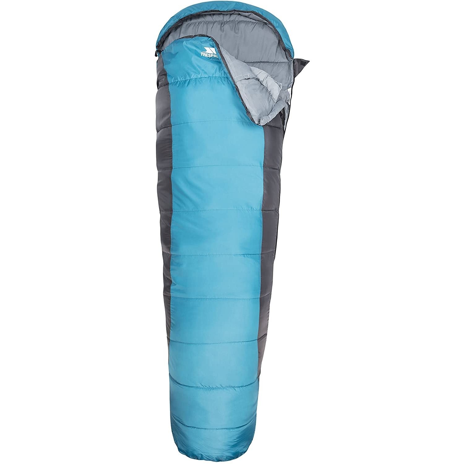 2 Season sleeping bag. Size: 230 x 85 x 55cm. Water repellent polyester shell & lightweight polycotton hollowfibre filling. 2 Way zipper.