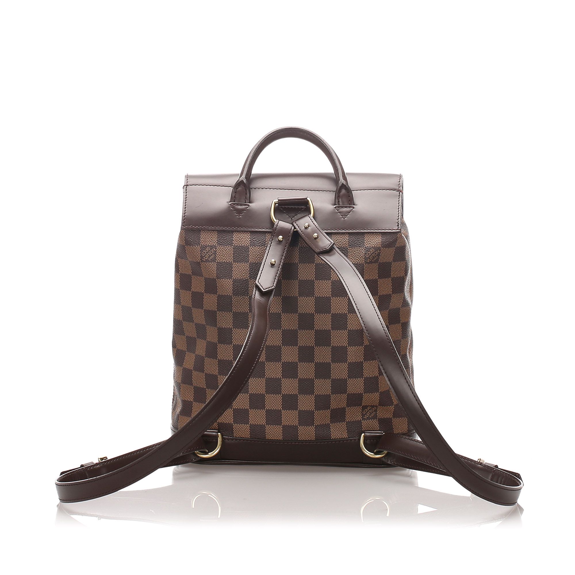 Vintage Louis Vuitton Damier Ebene Soho Backpack Brown