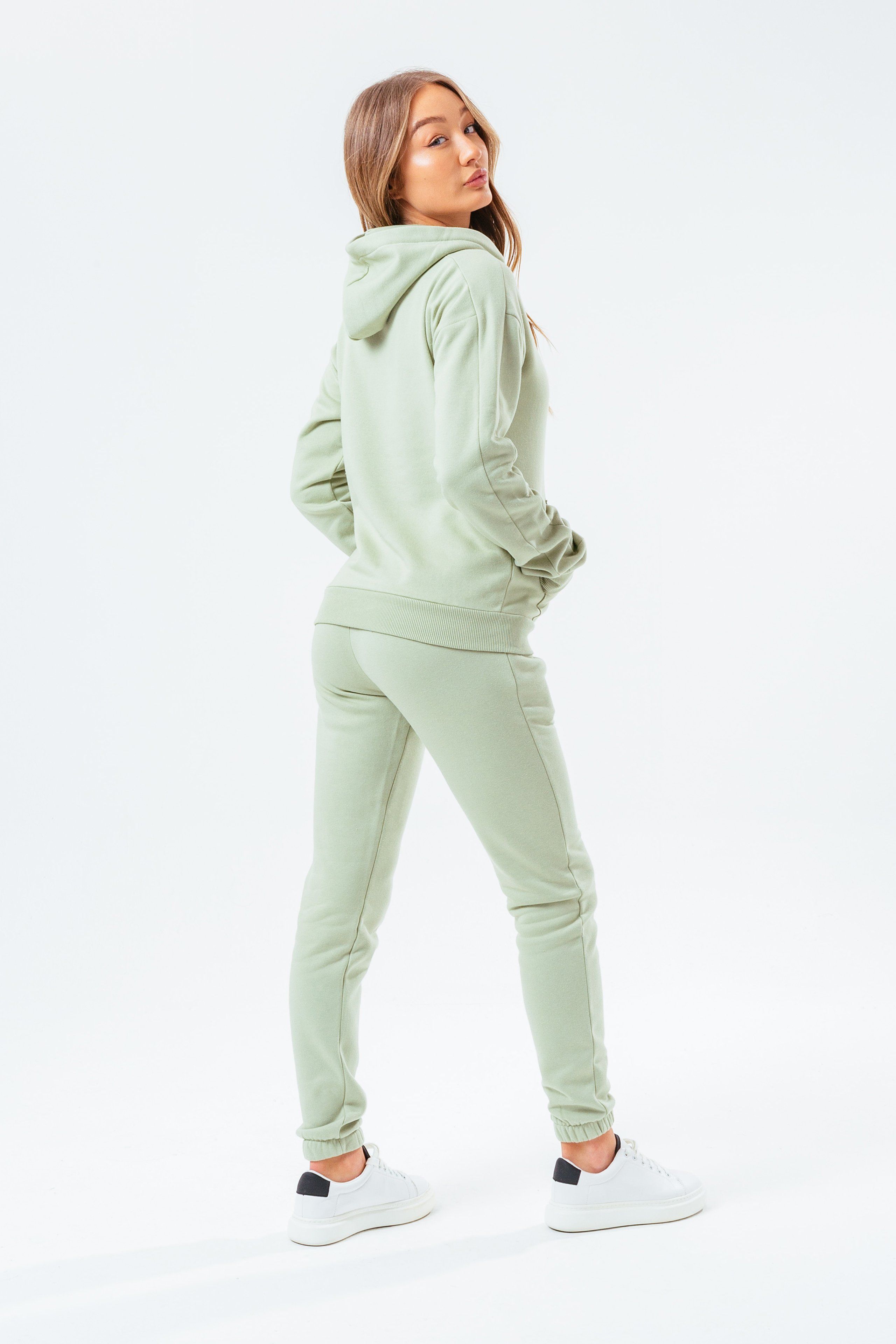 Introducing the HYPE. Olive Oversized Women's Pullover Hoodie, designed in a pastel mint colour palette. In our oversized women's hoodie shape, in a 80% cotton and 20% polyester fabric for the ultimate comfort. With a fixed hood, fitted hem and cuffs, kangaroo pocket and embossed monochrome drawstring pullers. Wear with the matching joggers for your next loungewear look. Machine washable.