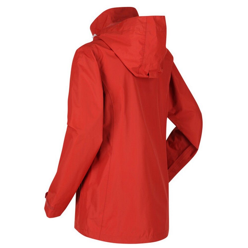 100% polyester. Womens waterproof shell jacket. Seam-sealed soft-touch polyester fabric with Hydrafort technology and a durable water repellent finish provides an effective barrier against wind and rain. Soft mesh lining is comfortable to wear and the adjustable hood neatly tucks away on dry days. Two zipped pockets come in handy for securing keys and phones. With the Regatta print on the chest. Regatta Womens sizing (bust approx): 6 (30in/76cm), 8 (32in/81cm), 10 (34in/86cm), 12 (36in/92cm), 14 (38in/97cm), 16 (40in/102cm), 18 (43in/109cm), 20 (45in/114cm), 22 (48in/122cm), 24 (50in/127cm), 26 (52in/132cm), 28 (54in/137cm), 30 (56in/142cm), 32 (58in/147cm), 34 (60in/152cm), 36 (62in/158cm).