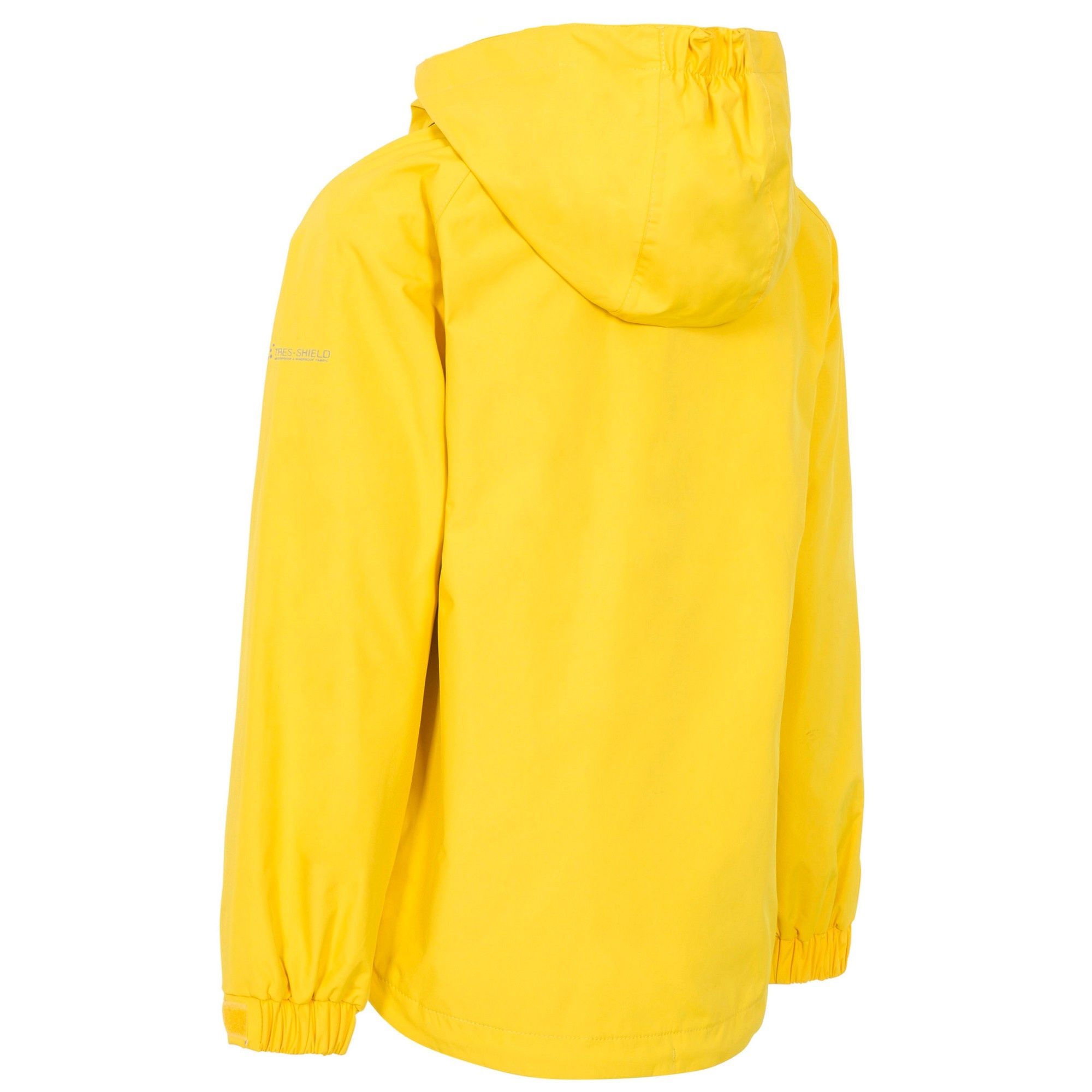 Shell: 100% Polyester, PVC coating, Lining: 100% Polyester. Striped inner lining. Detachable/stud off hood. 3 zip pockets. Contrast front zip. Elasticated cuff with tab adjuster. Waterproof 3000mm, windproof, taped seams. Trespass Childrens Chest Sizing (approx): 2-3 Years - 21in/53cm, 3-4 Years - 22in/56cm, 5-6 Years - 24in/61cm, 7-8 Years - 26in/66cm, 9-10 Years - 28in/71cm, 11-12 Years - 31in/79cm.