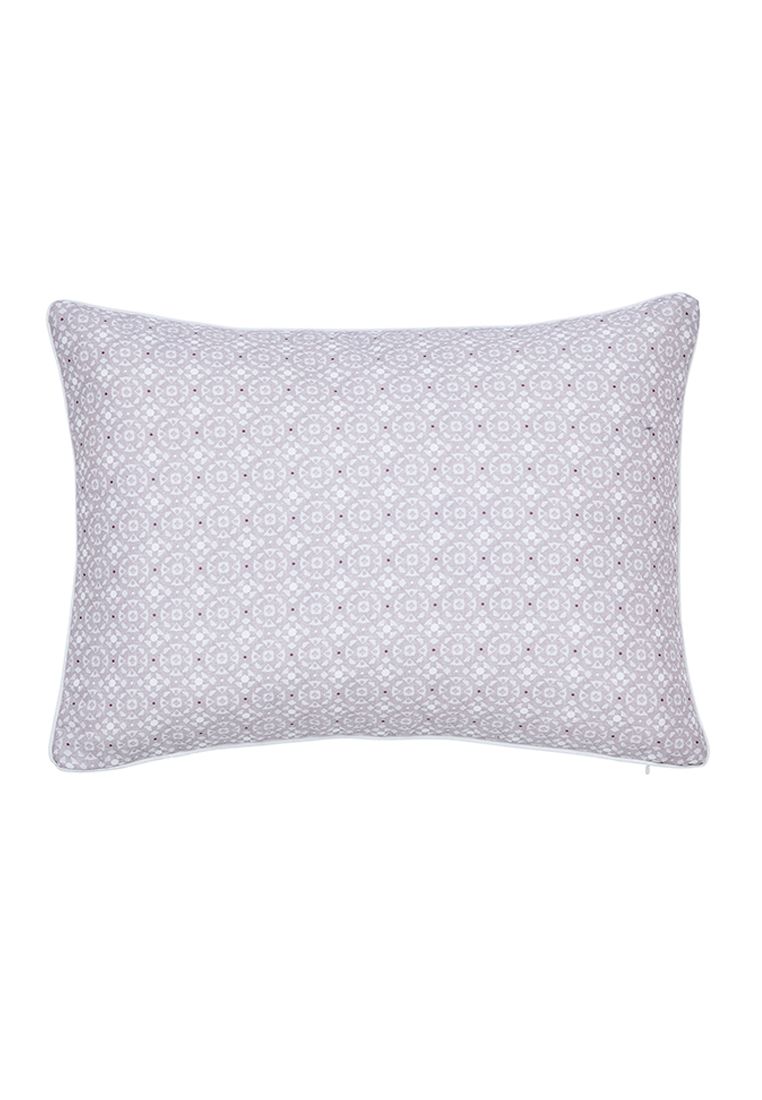 Layer the bed with a beautiful tile design cushion. Fibre Filled, Made in China.