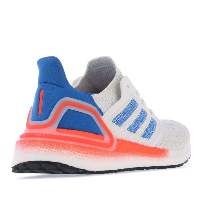 Men's adidas Ultraboost 20 Running Shoes in White blue
