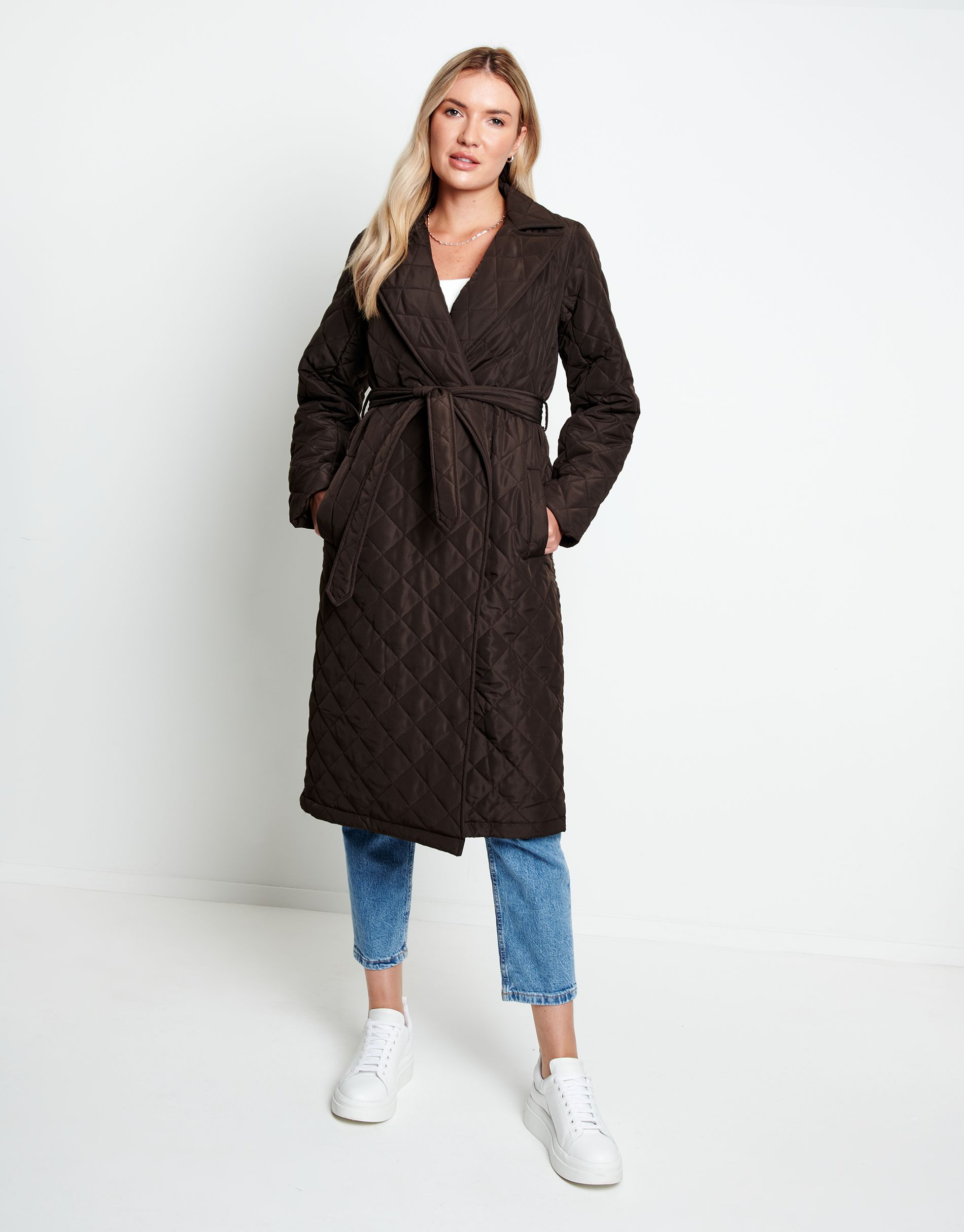'Thea' Quilted Trench Coat