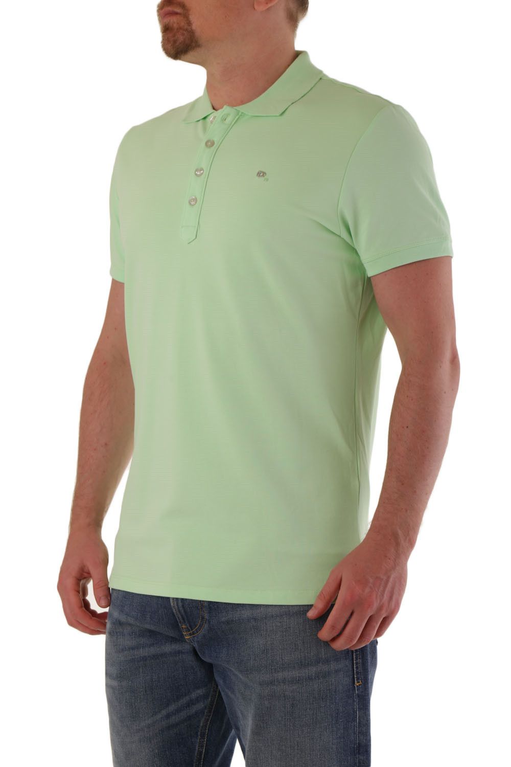 Brand: Diesel Gender: Men Type: Polo Season: Spring/Summer  PRODUCT DETAIL • Color: green • Fastening: buttons • Sleeves: short • Collar: polo  COMPOSITION AND MATERIAL • Composition: -95% cotton  •  Washing: machine wash at 30°