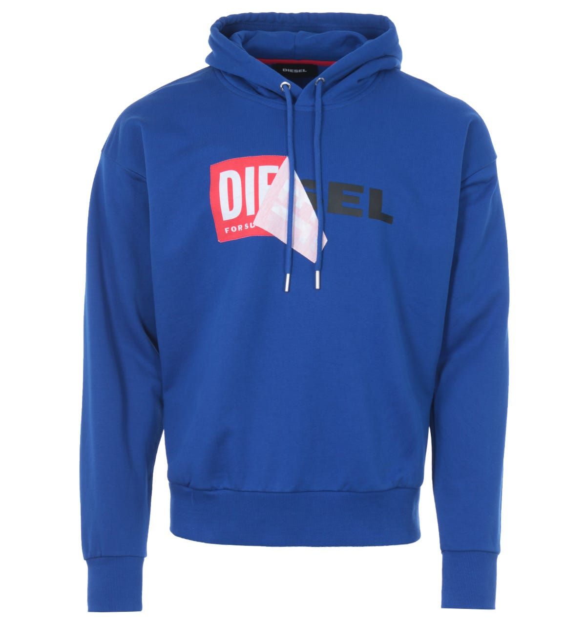 Crafted from pure smooth cotton, this hooded sweatshirt from Diesel is an ideal piece to refresh your wardrobe. Cut in an oversized fit for an effortless relaxed look. Featuring an adjustable drawstring hood and ribbed trims. Finished with the original Diesel logo in red with the brand new logo in black underneath, printed across the chest.Oversized Fit, Pure Cotton Composition , Adjustable Drawstring Hood, Ribbed Cuffs & Hemline, Diesel Branding. Style & Fit:Oversized Fit, Fits True to Size. Composition & Care:100% Cotton, Machine Wash.