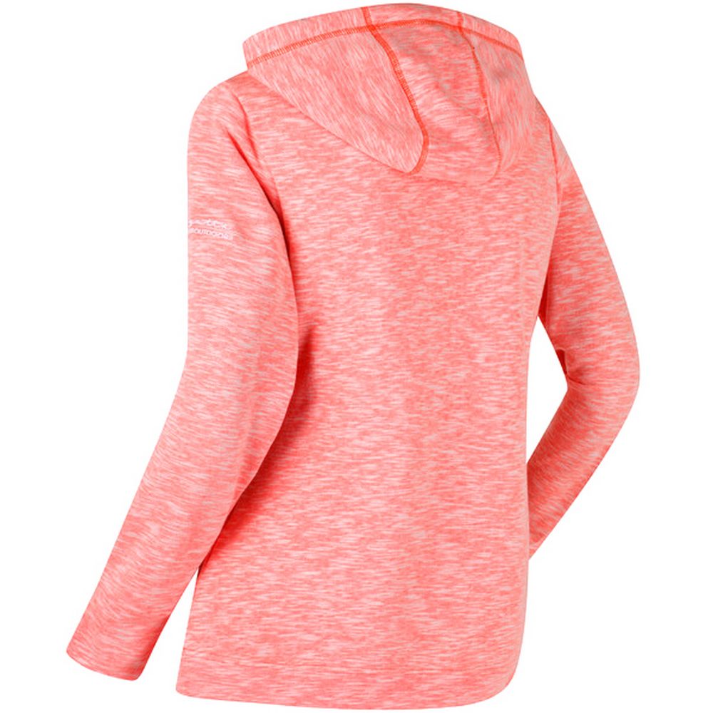 Fleece with draw cord hood and 2 lower pockets. Warm and comfortable. 64% polyester, 36% cotton. Machine washable.
