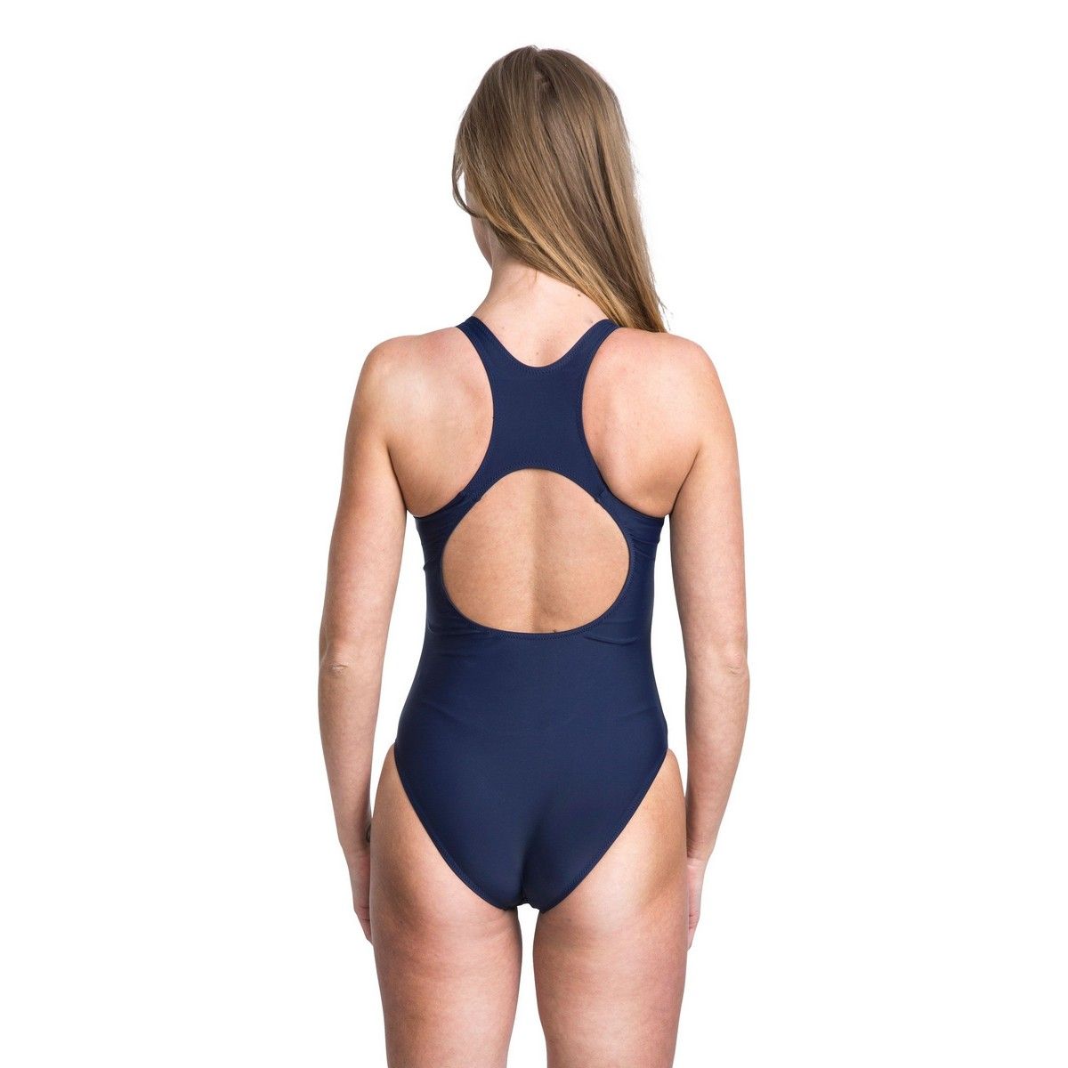 Swimming costume with inner crop top for support. Lined gusset. 80% polyamide, 20% elastane. Trespass Womens Chest Sizing (approx): XS/8 - 32in/81cm, S/10 - 34in/86cm, M/12 - 36in/91.4cm, L/14 - 38in/96.5cm, XL/16 - 40in/101.5cm, XXL/18 - 42in/106.5cm.