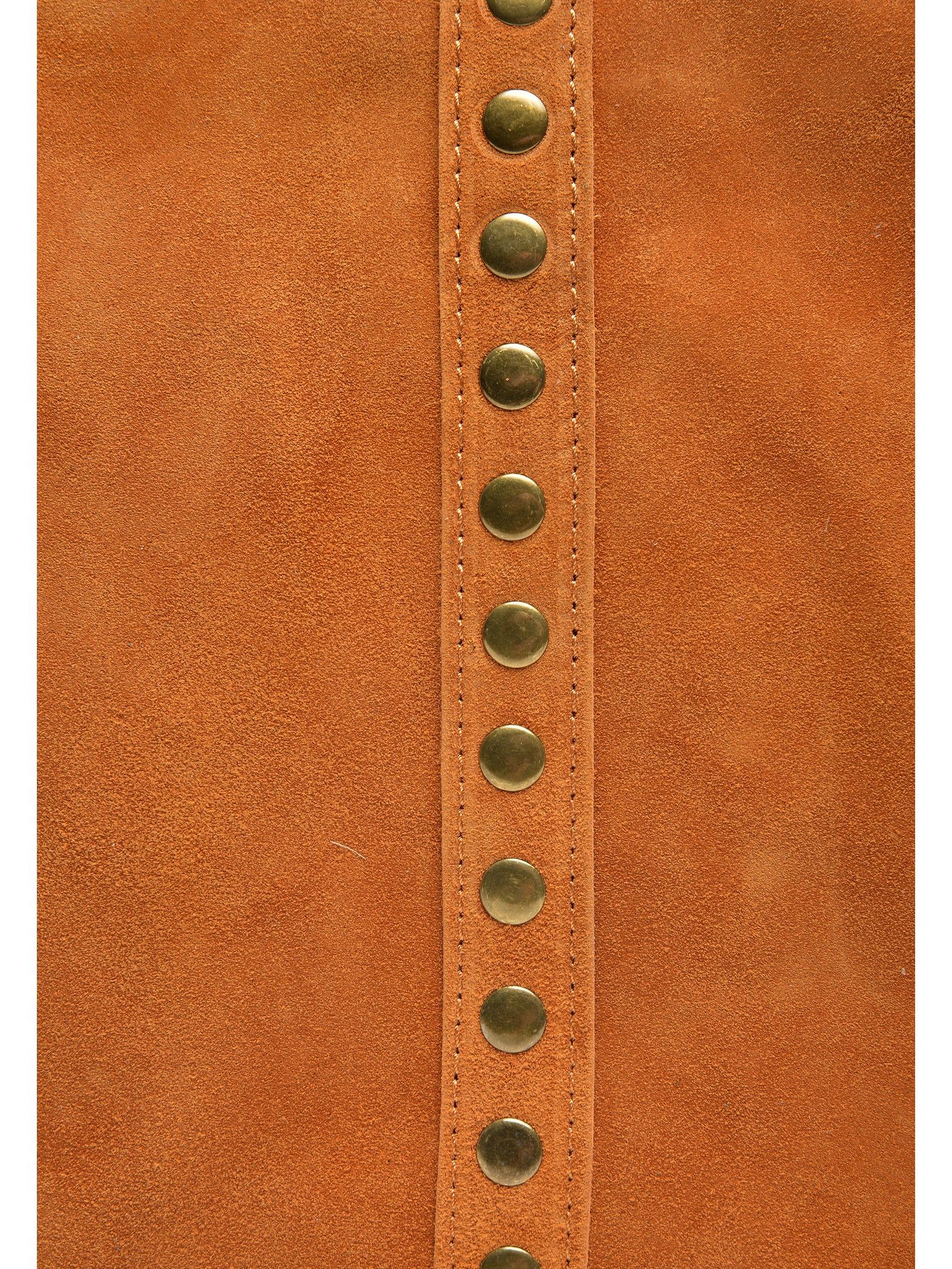 Top Handle Bag
100% cow leather
Top zip closure
Stud decoration
Dimensions(L):28x47x12 cm
Handle:56 cm
Shoulder strap:/ cm