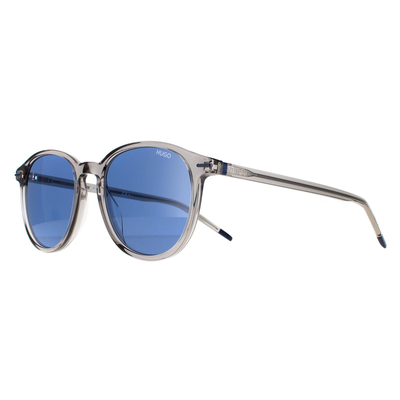 Hugo by Hugo Boss Round Mens Grey Blue Avio HG 1169/S  Hugo by Hugo Boss are a retro round style crafted from lightweight acetate and features corner flicks and slim temples embellished with the Hugo logo.
