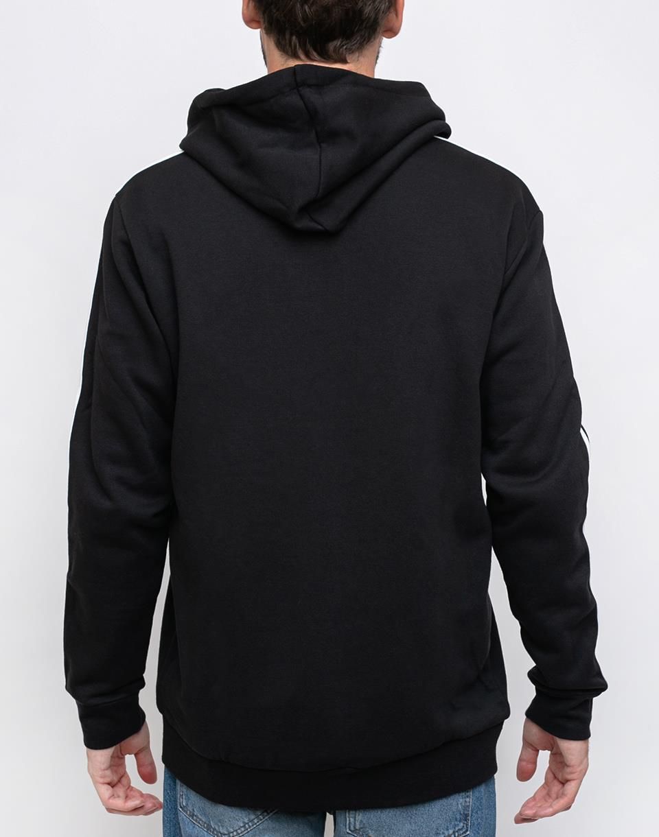 adidas Originals Three Stripe Zip Through Hoodie in Black