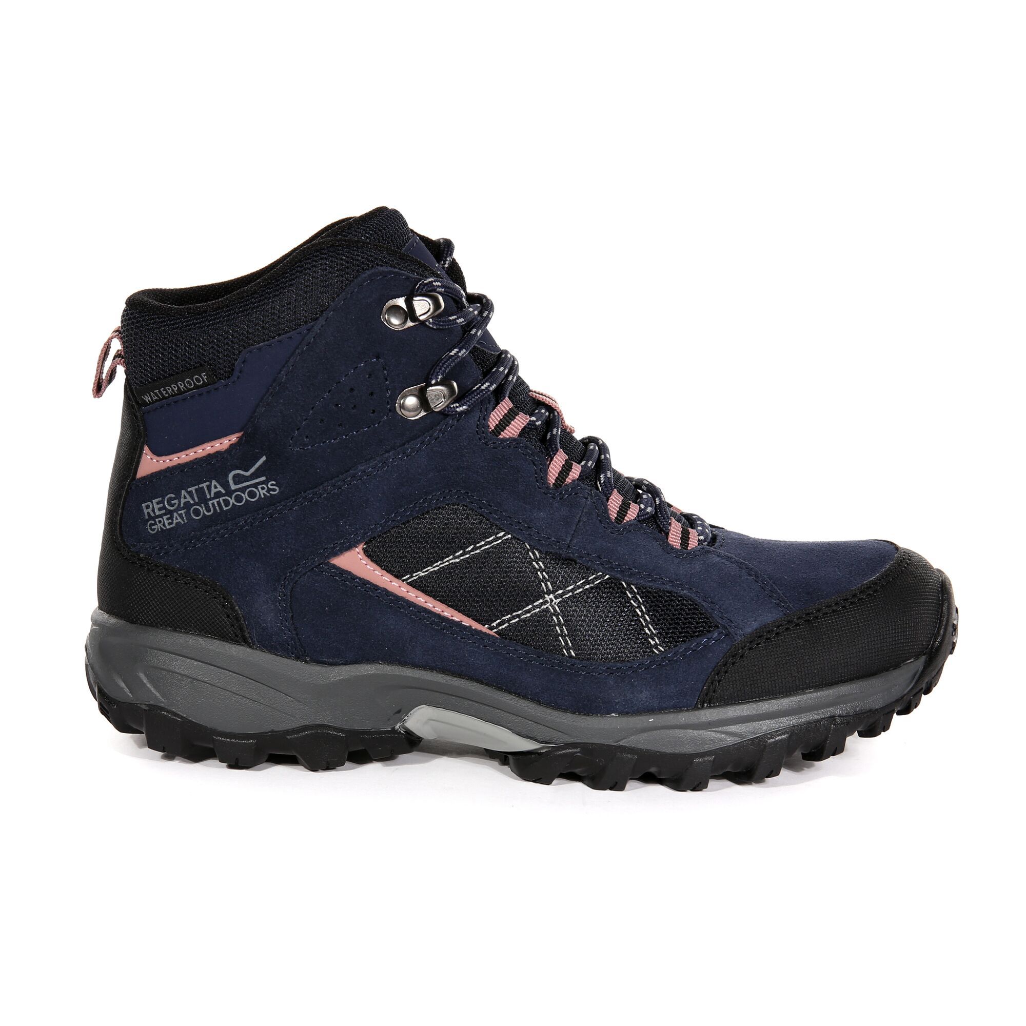 For fells to fields, trail to path, whatever the weather, the Lady Clydebank Hiking Boot offers reliable comfort and performance. The durable suede/mesh uppers use water shedding Hydropel technology with a waterproof /breathable Isotex membrane to keep feet dry inside and out. Tough wearing rubber overlays around the toe and heel and stabilising ankle padding protect on uneven ground. DuoPoint sole technology engineered with targeted cushioning minimises shock and fatigue on longer hikes.
