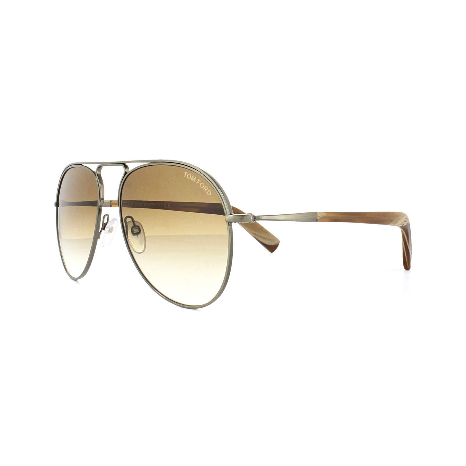 Tom Ford Sunglasses 0448 Cody 33F Gold Brown Gradient are a superb modern version of the iconic aviator style with the unusual raised double bridge and nicely tapered plastic arms for a comfortable secure fit.