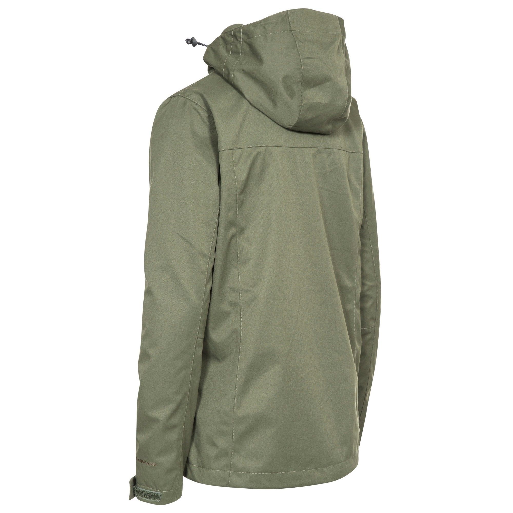 Woven. Shell - 100% polyester TPU membrane. Lining - 100% polyester. Adjustable zip off hood. Water repellent front zip. Underarm ventilation. 2 lower patch pockets. Hem drwcord with side adjuster. Cuffs with adjustable straps.