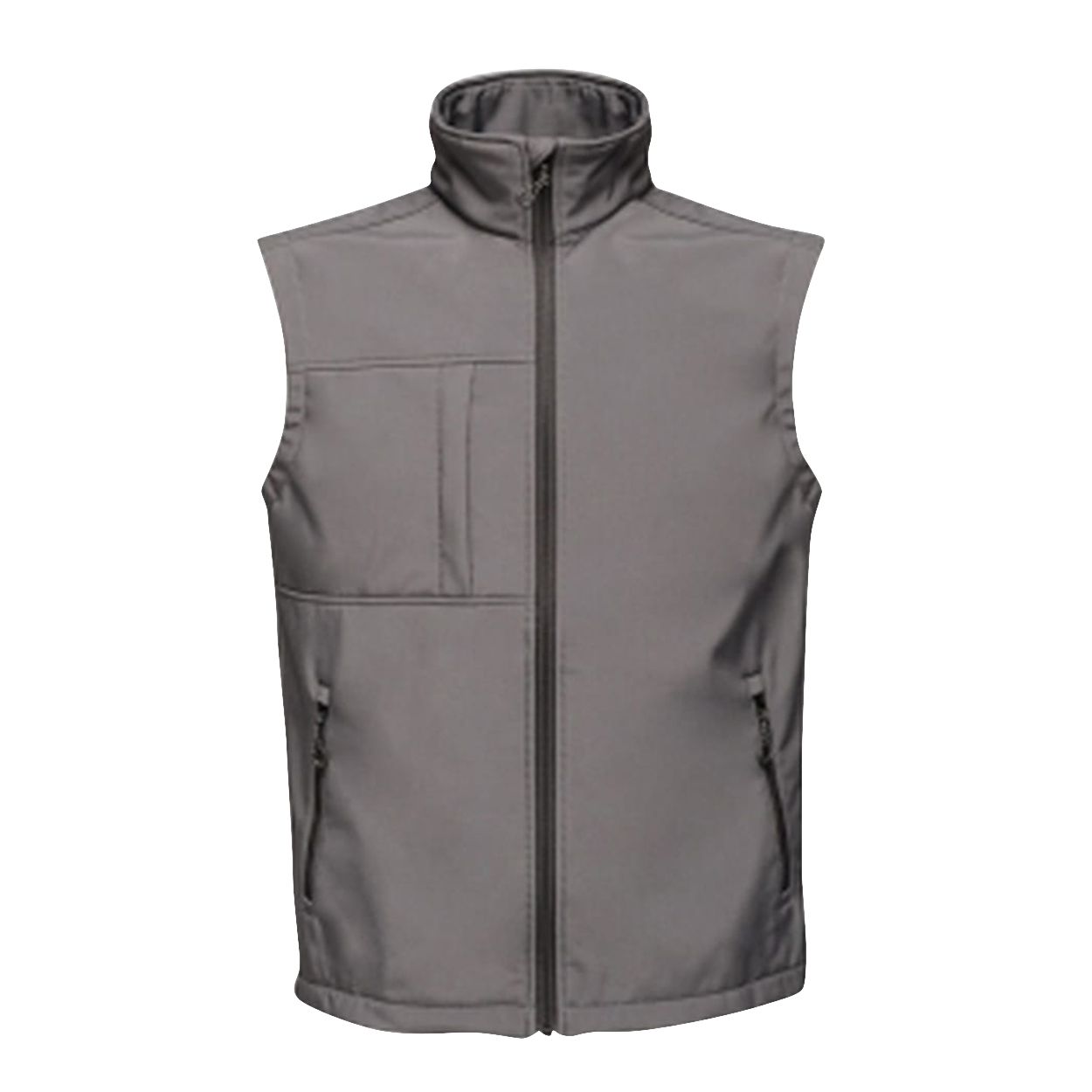 100% Polyester. Warm backed woven softshell bodywarmer. Waterproof and breathable wind resistant membrane fabric. 2 zipped lower pockets and 1 zipped chest pocket. Adjustable shockcord.
