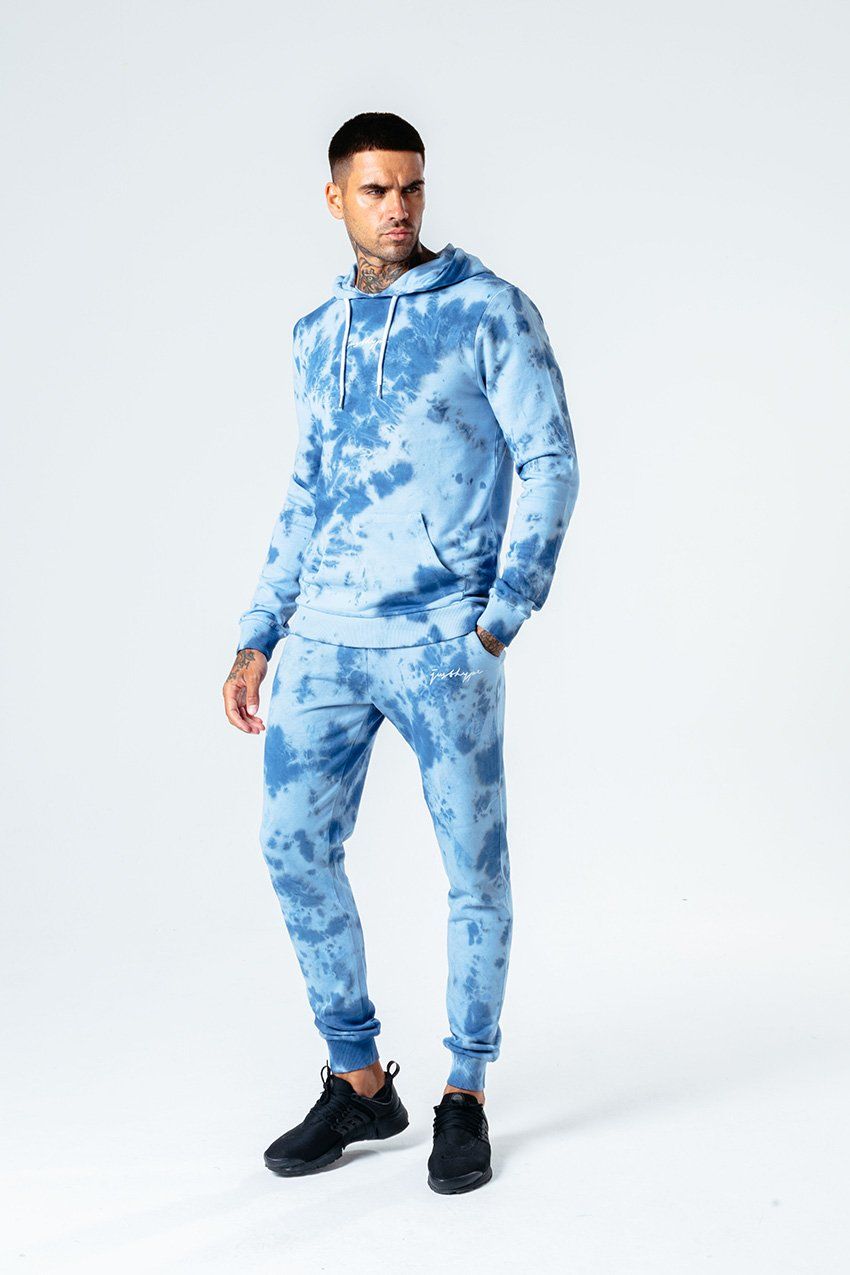 The HYPE. mens blue tie-dye joggers feature a light blue and navy colour palette. Stay on trend and grab the matching hoodie to complete the set. Designed in a soft-touch fabric with the supreme amount of comfort you need from your new joggers. Machine wash at 30 degrees.