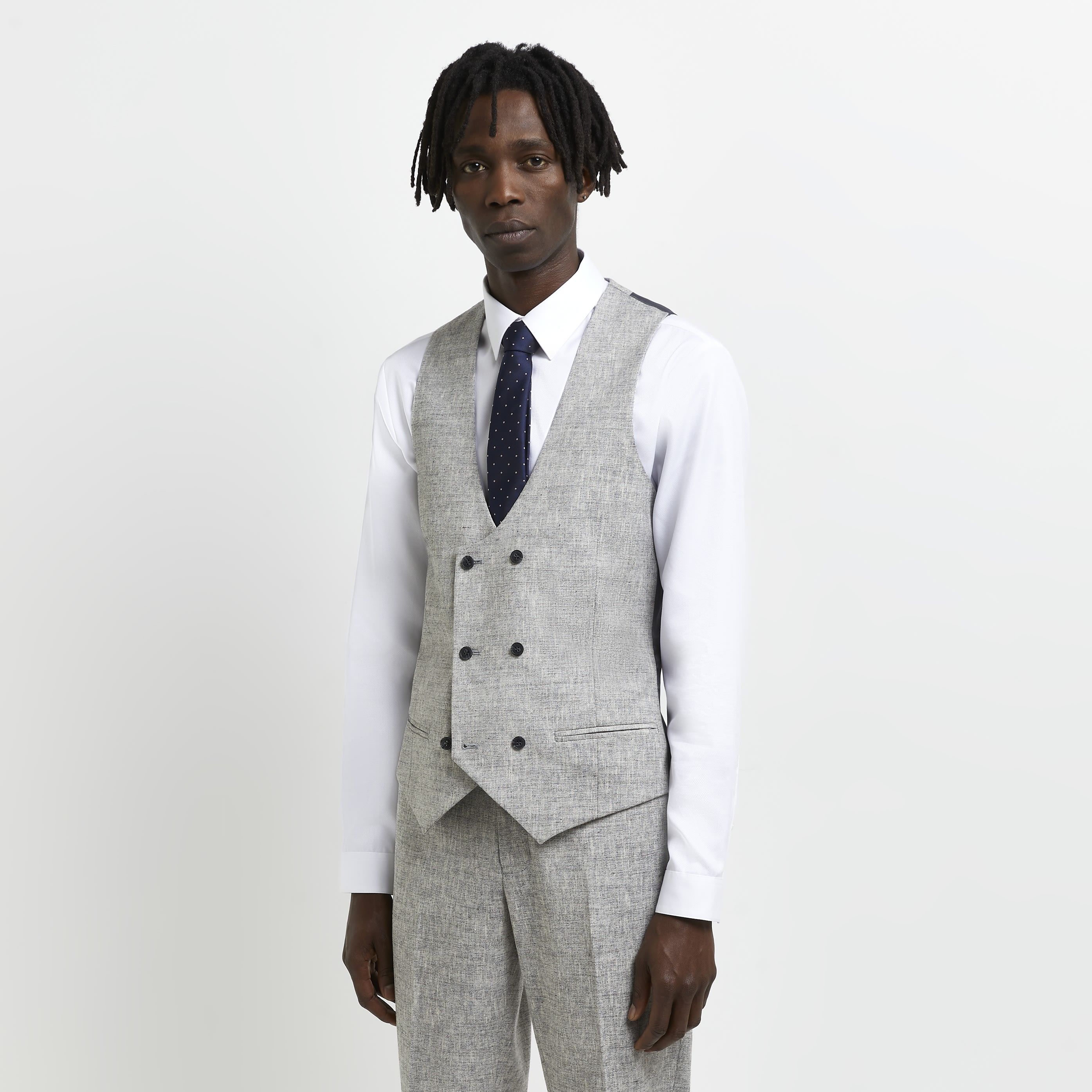 River Island Mens Waistcoat Grey