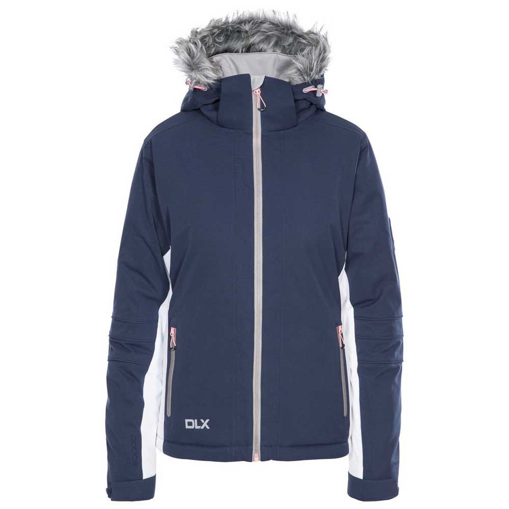 Shell: 100% Polyester, PU membrane, Lining: 100% Polyamide/100% Polyester, Filling: 100% Polyester. Detachable faux fur trim. Adjustable zip off hood. 2 welded water repellent zipped pockets. Chest size: xs (32in), s (34in), m (36in), l (38in), xl (40in), xxl (42in).