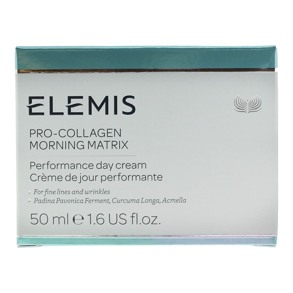 The Elemis Pro-Collagen Morning Matrix Day Cream is a silicone free anti-aging daytime moisturiser. The cream leaves the skin feeling firmer and more elastic, whilst also reducing the signs of ageing, such as wrinkles and fine lines, caused by modern day stressors. The cream contains Padina Pavonica Ferment, Turmeric (Curcuma Longa), Microalgae Blend and Japanese Artemisia Capillaris to help protect against lifestyle stressors, such as blue light.