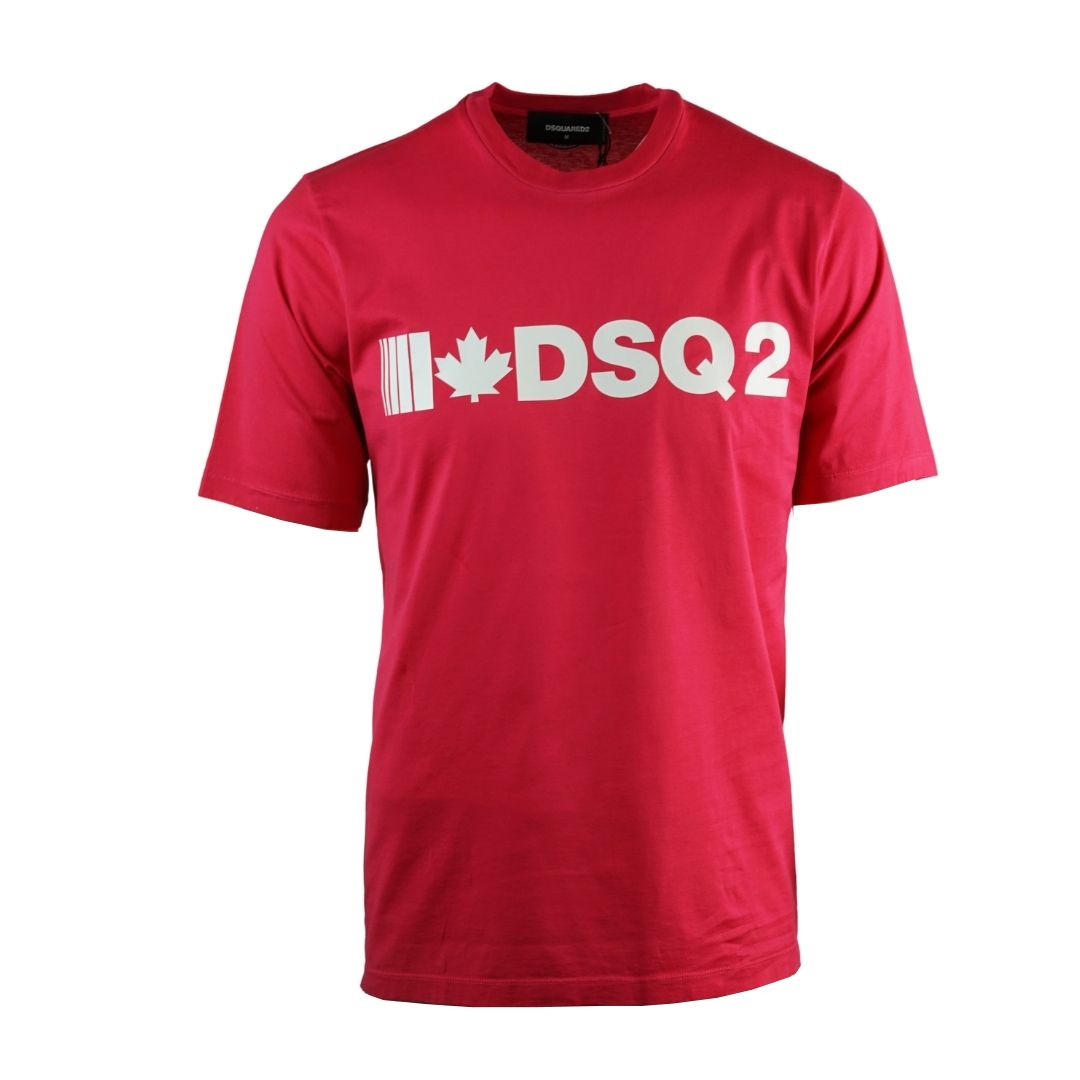 Dsquared2 DSQ2 Slouch Fit Red T-Shirt. Short Sleeved Red Tee. Slouch Fit Style, Designed To Fit Large. Size Down For A More Regular Fit. 100% Cotton. S74GD0568 S22427 254