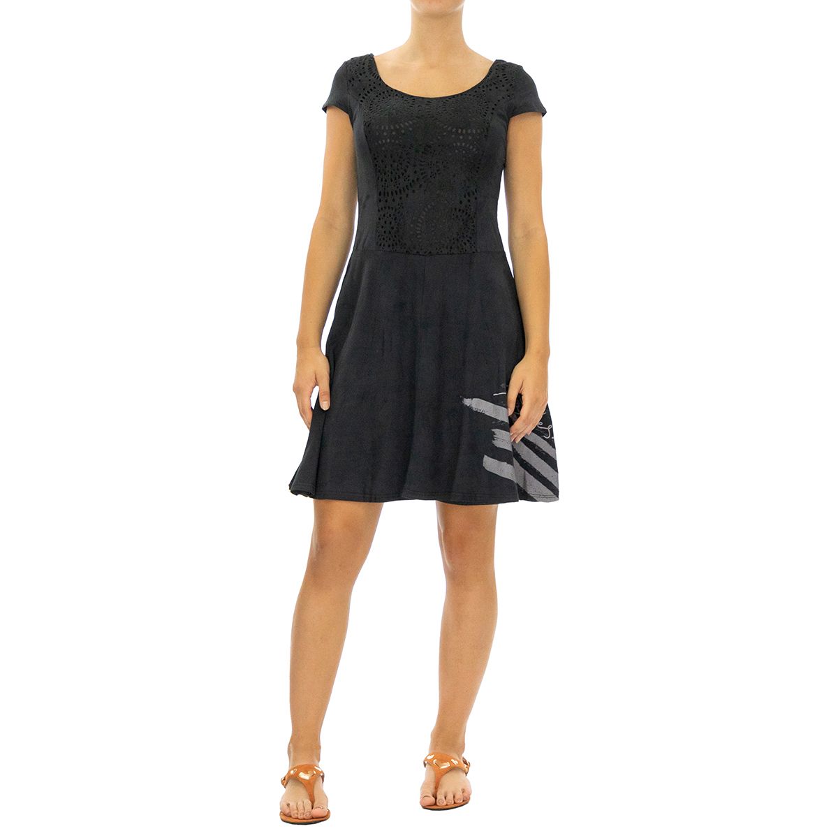 Desigual 36V2129-2000-M Easy to wear and to pair with, this black dress is the perfect clothing piece for daywear.