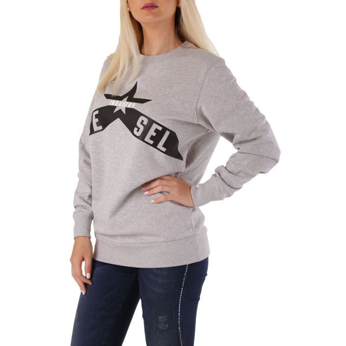 Brand: Diesel
Gender: Women
Type: Sweatshirts
Season: All seasons

PRODUCT DETAIL
• Color: grey
• Pattern: print
• Sleeves: long
• Neckline: round neck

COMPOSITION AND MATERIAL
• Composition: -100% cotton 
•  Washing: machine wash at 30°