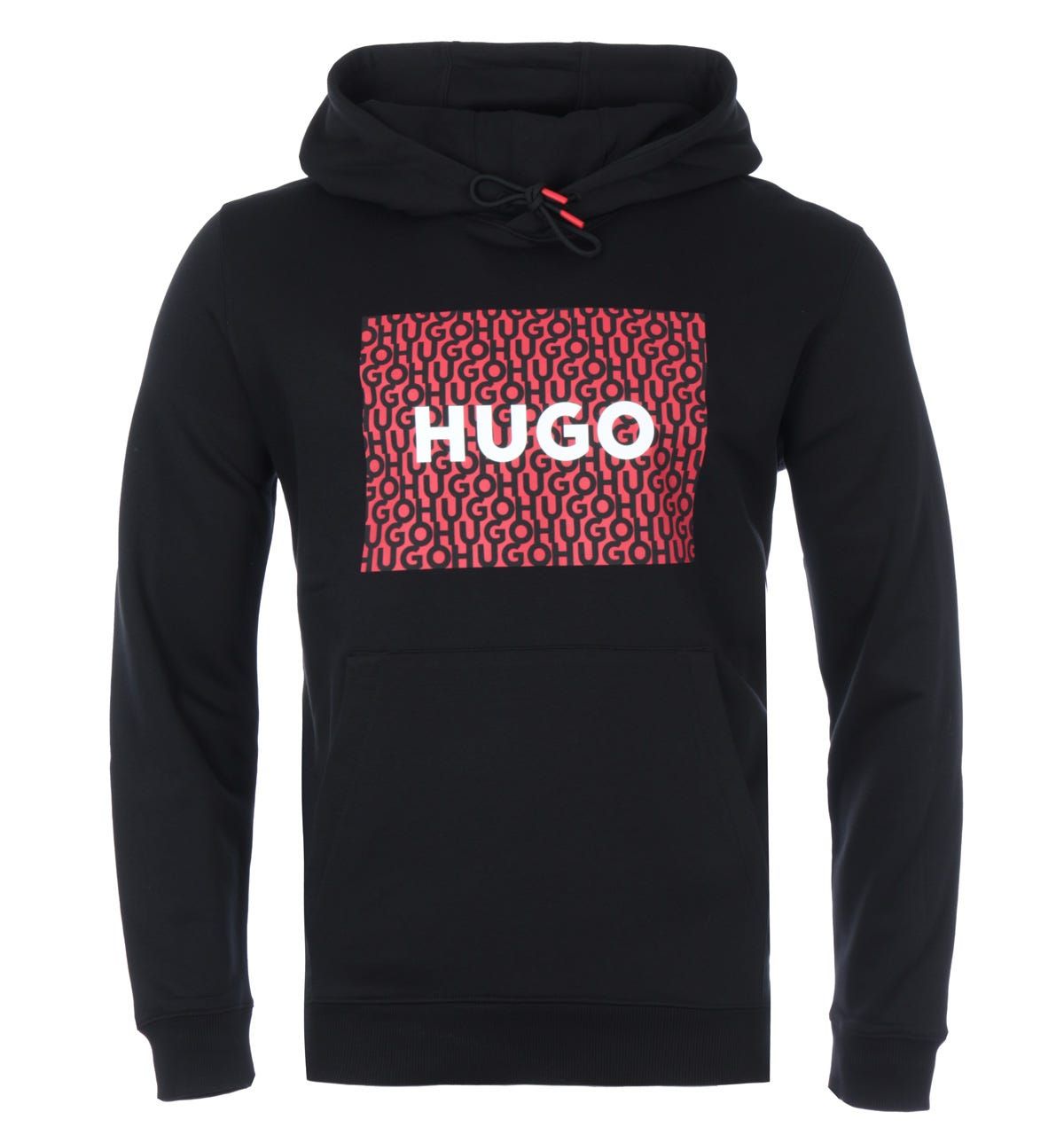 This take on a classic hooded sweatshirt by HUGO boasts a large statement logo print at the chest for signature style. Crafted from pure cotton French terry and cut to a relaxed fit for easy layering. Featuring an adjustable drawstring hood, a kangaroo pocket and ribbed trims, offering penultimate comfort and style.Relaxed Fit, Pure French Terry Cotton, Adjustable Drawstring Hood, Kangaroo Pocket, Long Sleeves, Ribbed Cuffs & Hem, HUGO Branding. Fit & Style:Relaxed Fit, Fits True to Size. Composition & Care:100% Cotton , Machine Wash.
