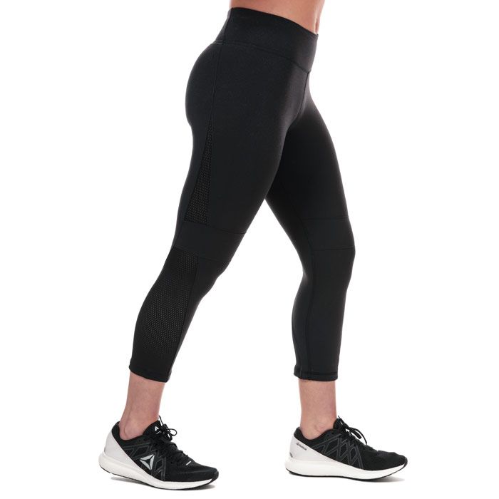 Women's Reebok Lux 3 Quarter Length Leggings in Black