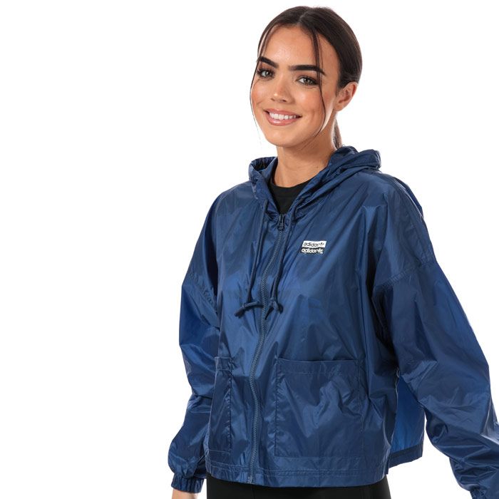 blue adidas windbreaker womens