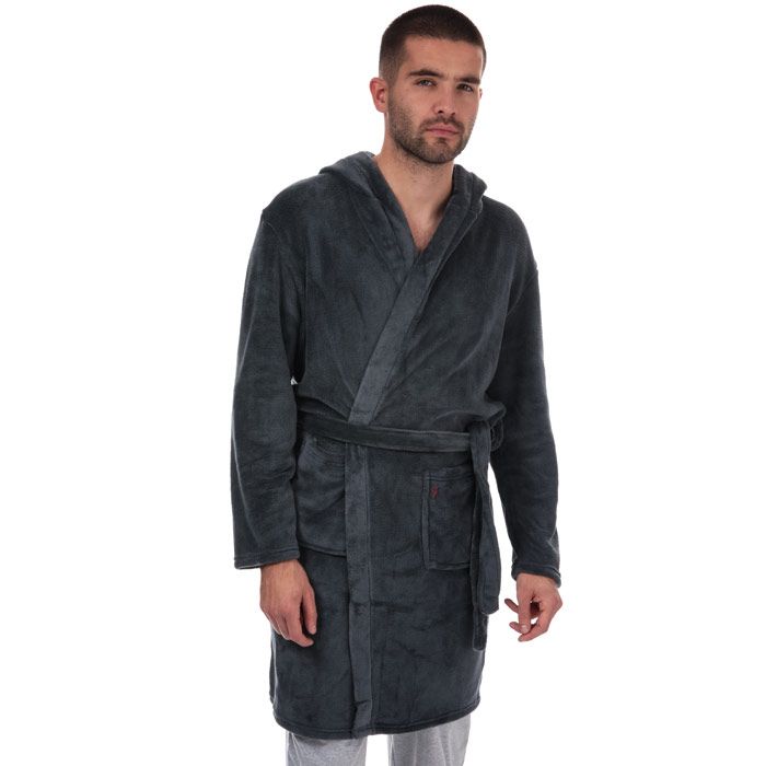 Mens Farah Rivero Hooded Dressing Gown in Navy – Hooded – Pockets to side – Belt fastening – Long sleeve – Branding to pocket – Shoulder to hem 37in approximately – 100% Polyester. Machine Washable – Ref: FR2P114687Measurements are intended for guidance only