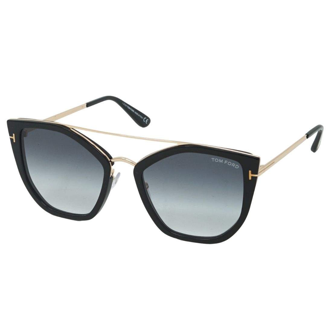 Tom Ford FT0648 01B Dahlia-02 Sunglasses. Lens Width = 55mm, Nose Bridge Width = 19mm, Arm Length = 140mm. Tom Ford Dahlia-02 FT0648 01B Round Sunglasses. Sunglasses, Sunglasses Case, Cleaning Cloth and Care Instructions all Included. 100% Protection Against UVA & UVB Sunlight and Conform to British Standard EN 1836:2005