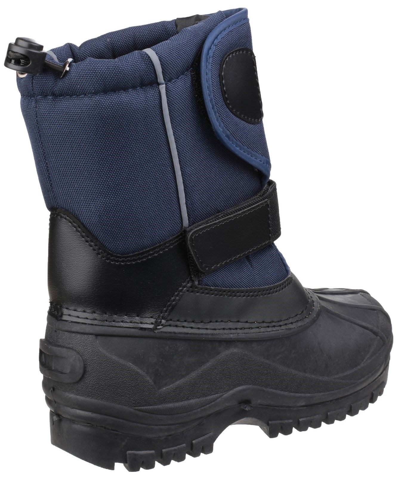 Our Children's water resistant calf length snowboot is the perfect boot to keep their feet warm and dry. They feature a quilted and padded upper, with a touch fastening strap to adjust the fit. It also has a thick tread sole which helps with tractionWarm inner fleece material. 
Touch fastening on upper. 
PU upper. 
TPR on outsole. 
Anti slip outsole.