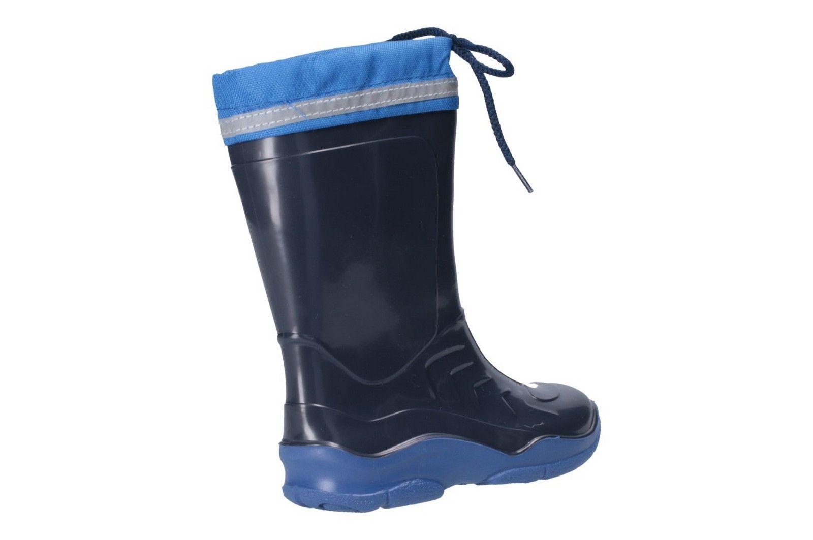 The Splash, ideal for all outdoor activities in all winds and weathers. With a waterproof PVC upper and sole your feet can stay dry all day, whilst a polyester lining will keep them warm. Laces at calf height allow for an adjustable fit.Waterproof PVC upper allow feet to stay dry. 
Soft polyester lining mean you feet can stay warm in cold weather. 
Sturdy PVC sole for a durable wear. 
Extra grip with a ladder grip outsole. 
Reflective band on cuff means you can be seen in poor visability.