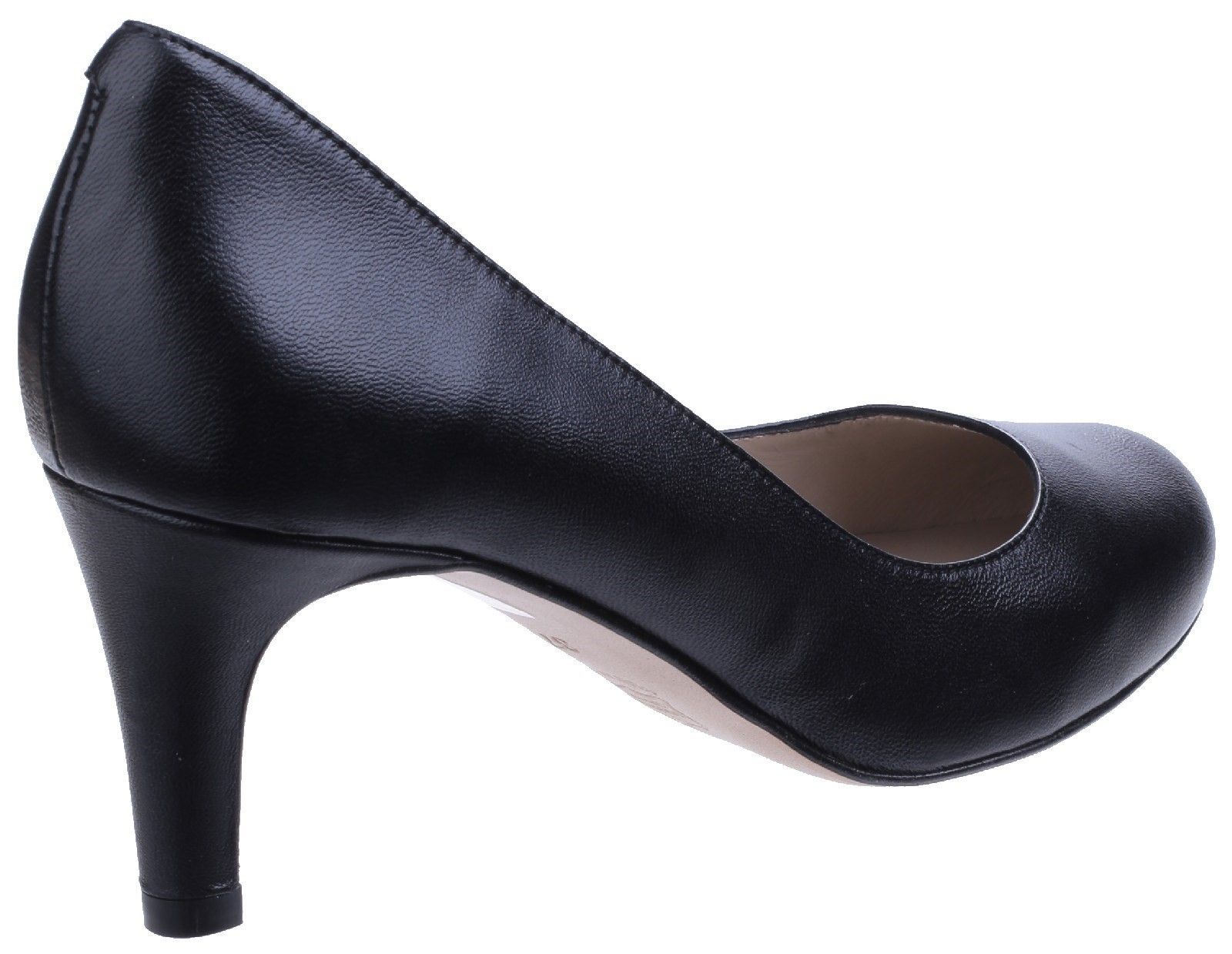 Classic leather court shoe, with leather lining and 75mm Leather covered heel Classic Plain Leather Court Shoe. 
Leather lining.
