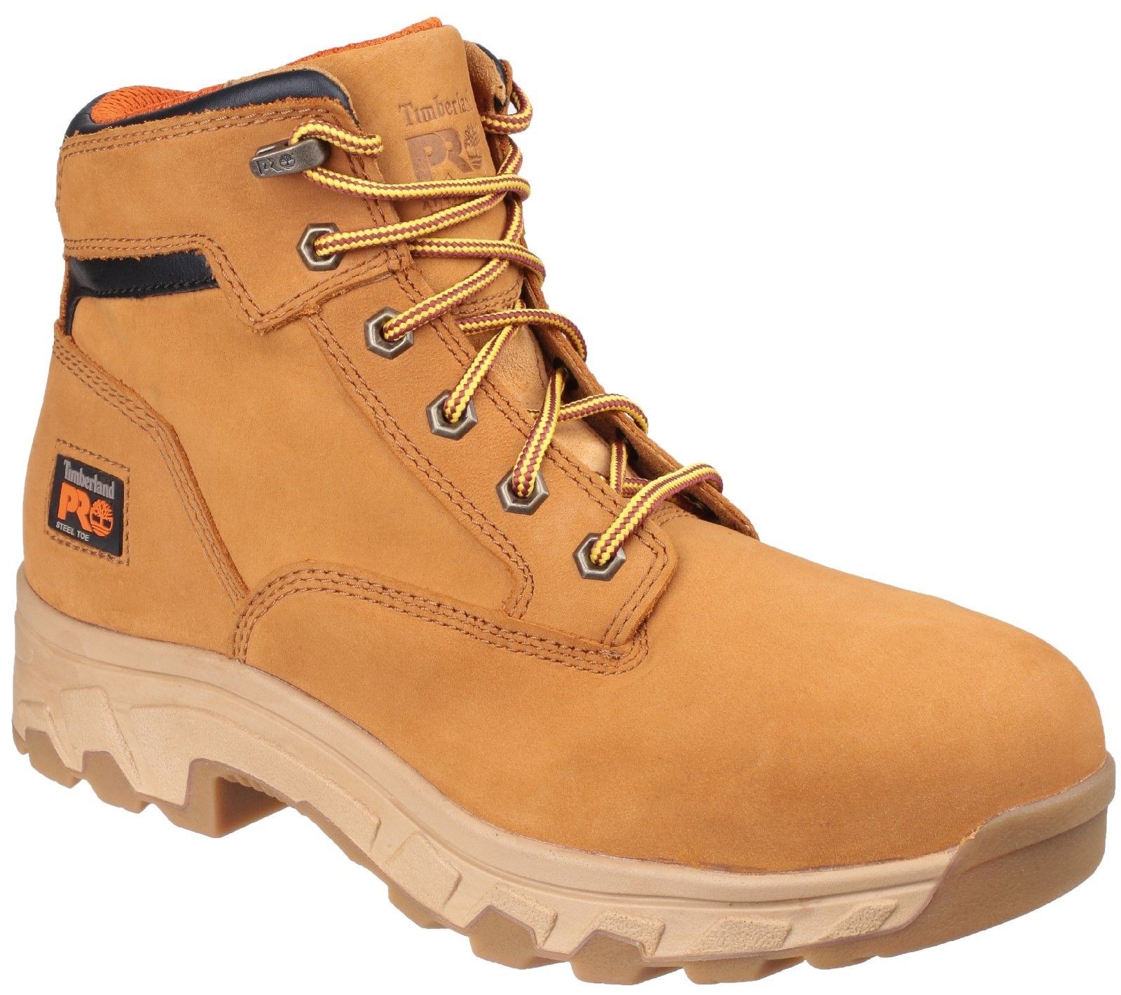 MADE TO WORK: The Timberland PRO Workstead collection features premium, waterproof leather, dual-purpose hardware and Anti-Fatigue Technology, giving it the style and protection you need to feel comfortable and protected all day long.Timberland PRO Workstead work boots with impact and compression resistant toe cap. 
Anti-static with an energy absorbing heel. 
Water resistant upper. 
Cement construction for flexibility and reduced break-in time. 
Water resistant premium nubuck leather upper.
