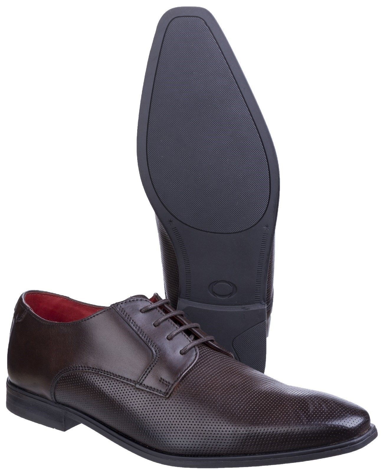To be worn with confidence. Our Charles Derby shoe style, boasting dimpled detailing on the leather uppers is a Smart/Casual wardrobe essential. Base London mens formal lace up shoe.. 
Leather uppers boasting dimpled detailing.. 
Waxy leather uppers.. 
Featured in the Base London Fashionista Range..