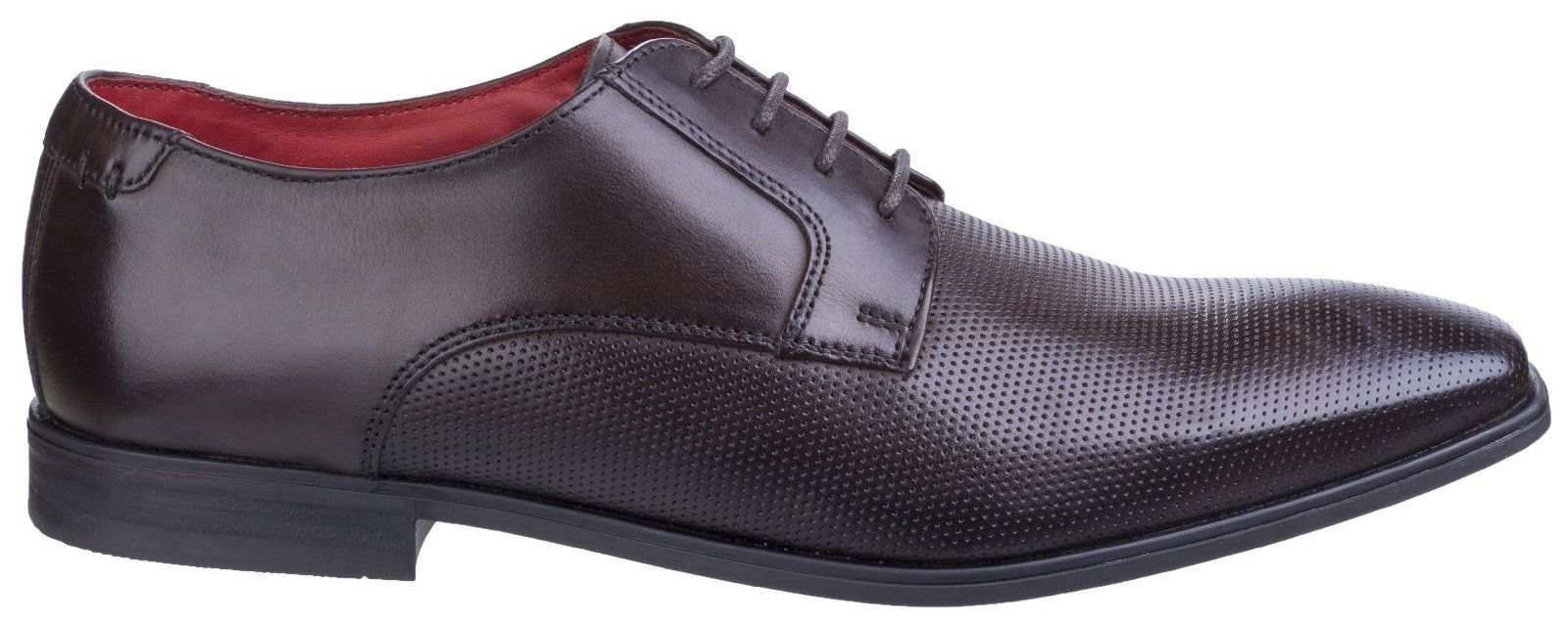 To be worn with confidence. Our Charles Derby shoe style, boasting dimpled detailing on the leather uppers is a Smart/Casual wardrobe essential. Base London mens formal lace up shoe.. 
Leather uppers boasting dimpled detailing.. 
Waxy leather uppers.. 
Featured in the Base London Fashionista Range..