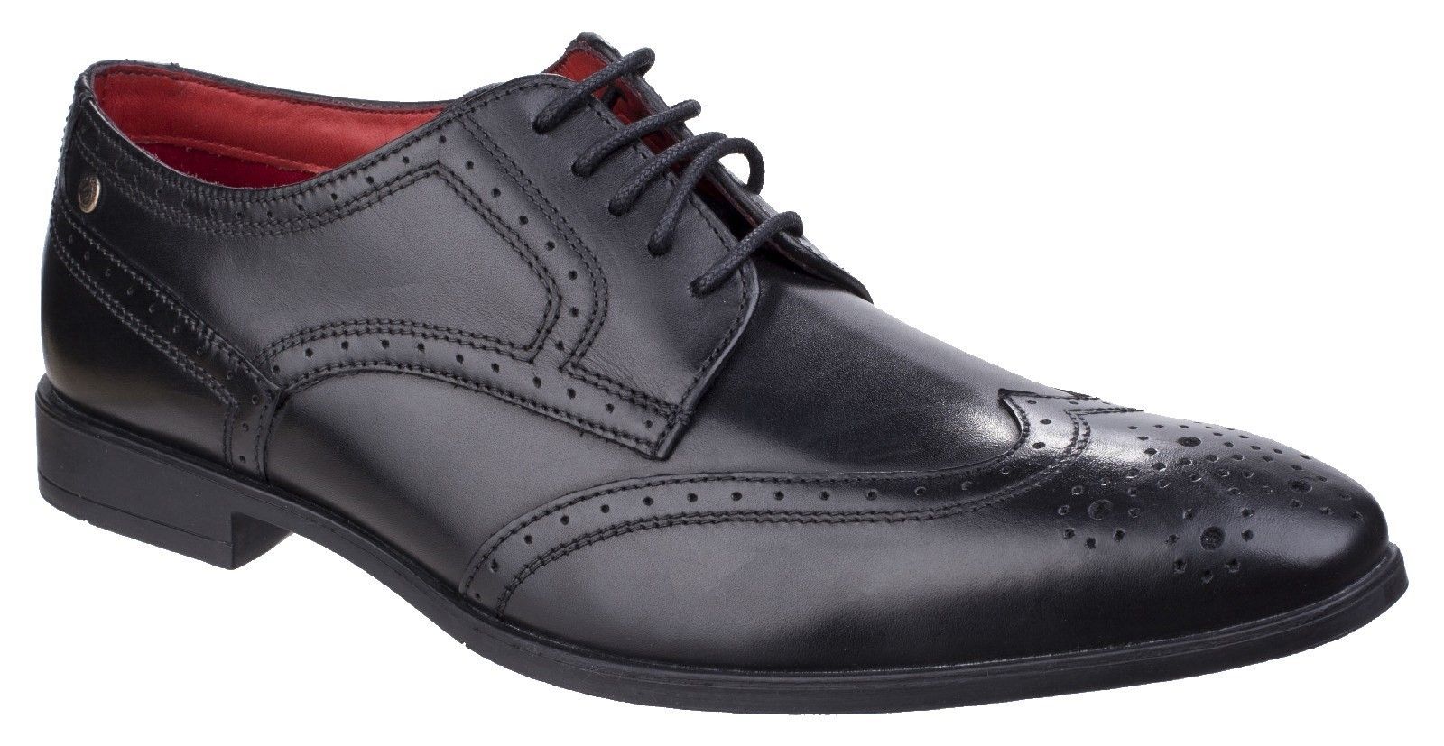 Crown is a chiselled wing tip brogue from Base London's Sterling Range. Its slender design will give you a leaner, taller look than a rounder toe shoe. Perfect for the office or theatre, this derby ensures a firm grip with its textured rubber sole. High quality waxy leather with deep shine. 
High quality leather lining.