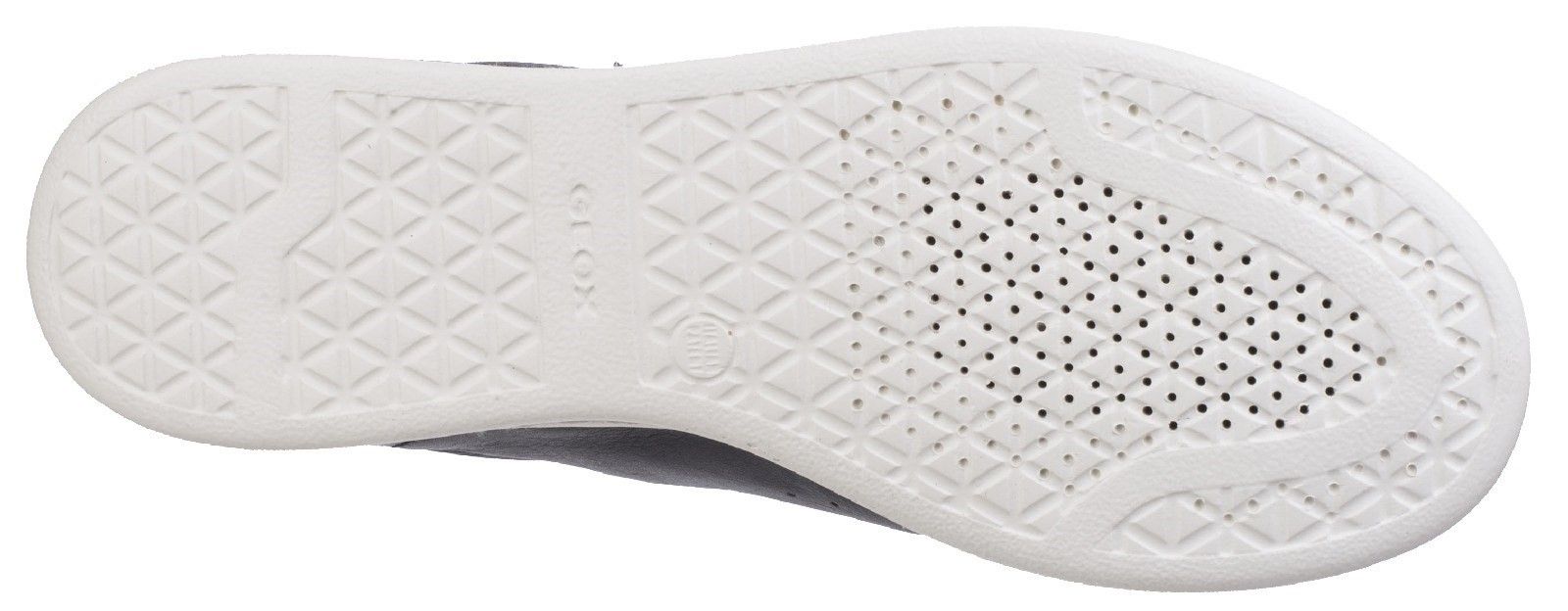 The classic Geox rubber sole is based on an exclusive patent: the combination of the perforated sole and the resistant breathable waterproof membrane allow for natural temperature regulation, thereby keeps feet dry and comfortable for the whole day.Light & Flexy. 
Evergreen. 
Anti-Slip Outsole. 
Full Leather Upper.